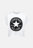 CONVERSE T-shirt a manica corta SIGNATURE CHUCK PATCH BOXY bianca da bambina 369787 001 CONVERSE 