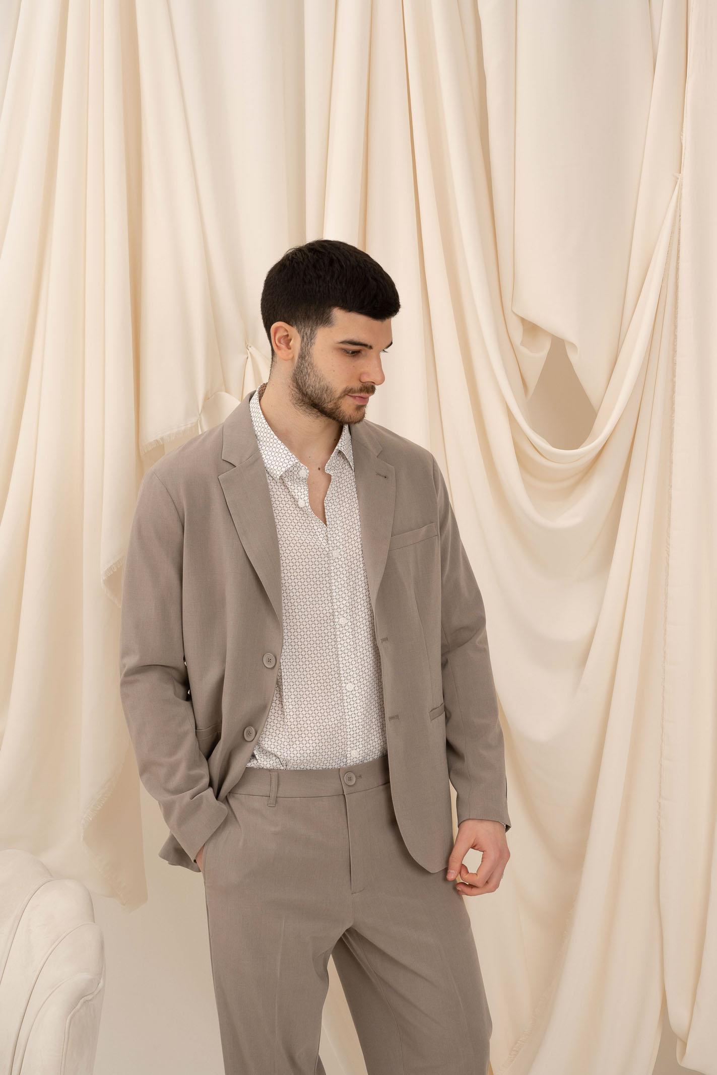 ARMANI EXCHANGE Giacca monopetto color fango da uomo XM000345AF10897 U6107 ARMANI EXCHANGE 