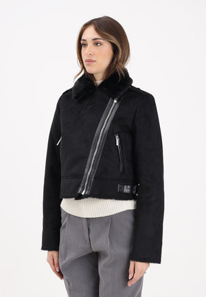 VICOLO Montone corto nero da donna TF0090 A99 VICOLO 