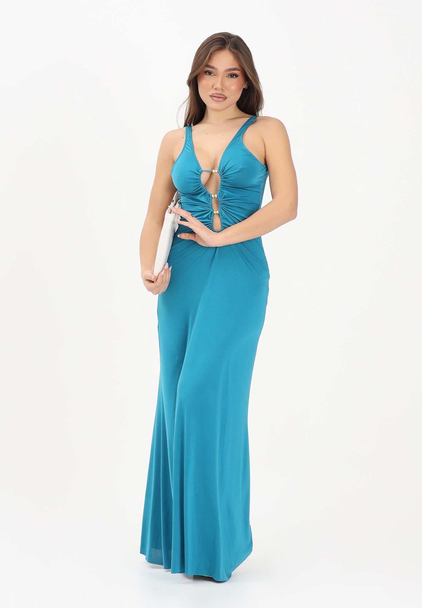 ME FUI Abito lungo turchese da donna MF26-SW0126PT . ME FUI 