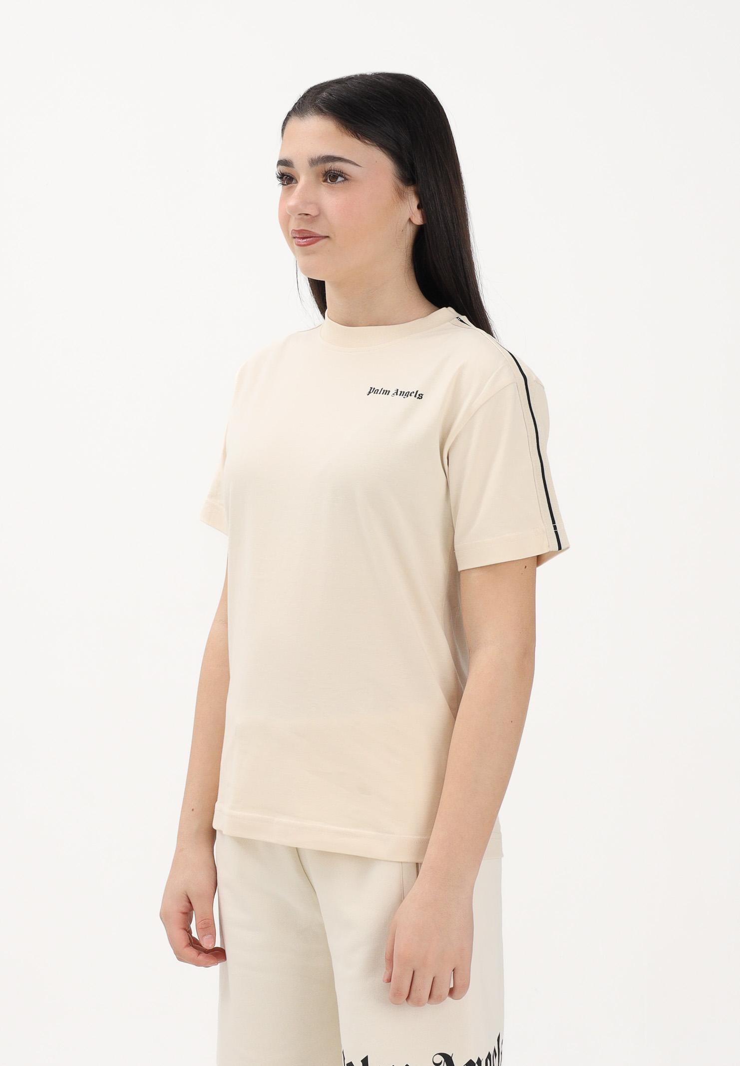 PALM ANGELS T-shirt a manica corta panna per donna, ragazzi e bambini con logo PBAA011S26JER001 092 PALM ANGELS 