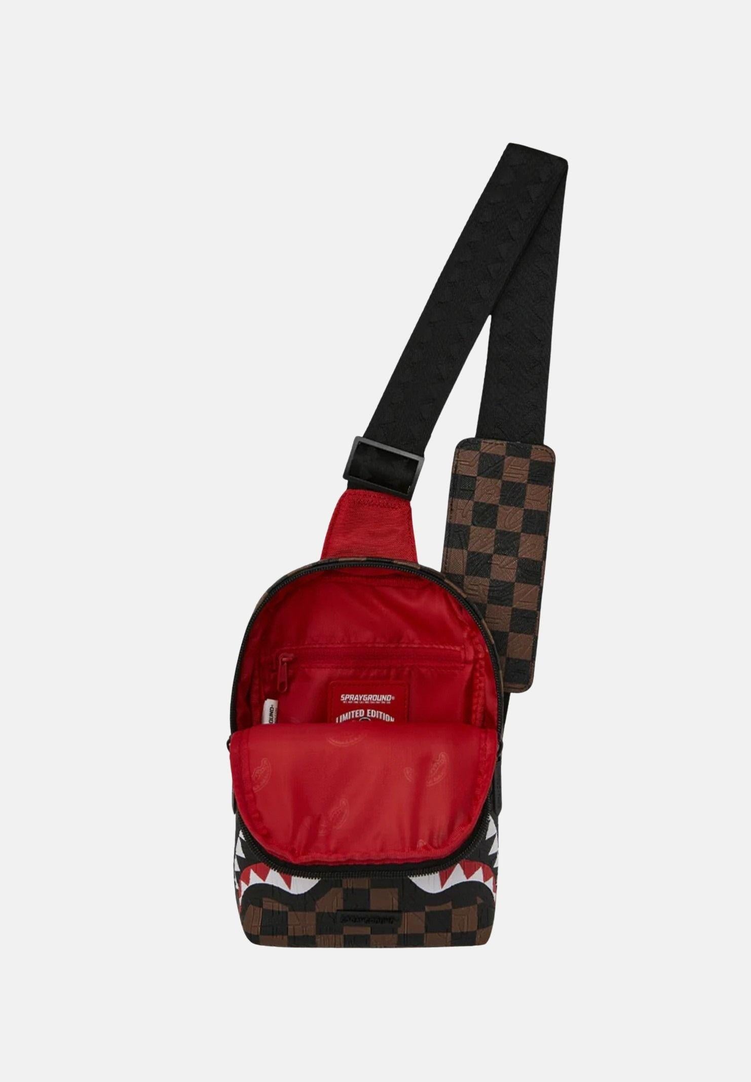 SPRAYGROUND Borsello Check 2 Emboss Backpack Sling marrone da uomo 910B8237NSZ . SPRAYGROUND 