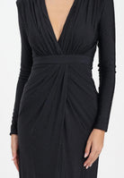 ALMA SANCHEZ Abito lungo Acacio nero da donna con luminosi micro strass AS2526004EL 999 ALMA SANCHEZ 