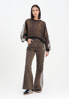 ADIDAS ORIGINALS Pantalone Wide Leg Leopard marrone da donna KA2682  ADIDAS ORIGINALS 