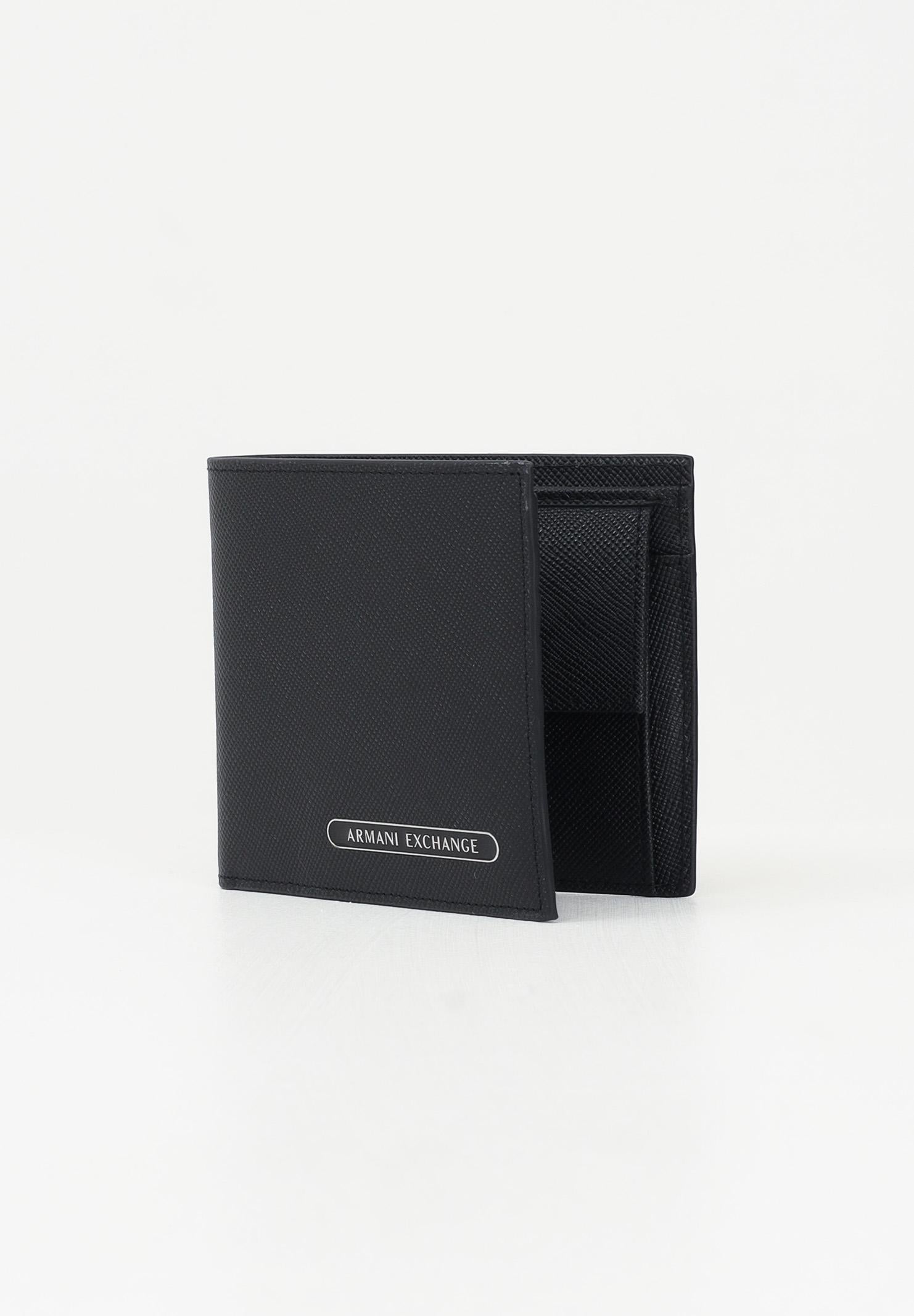 Portafogli nero da uomo con logo XM000167AF12702 UC001 ARMANI EXCHANGE 