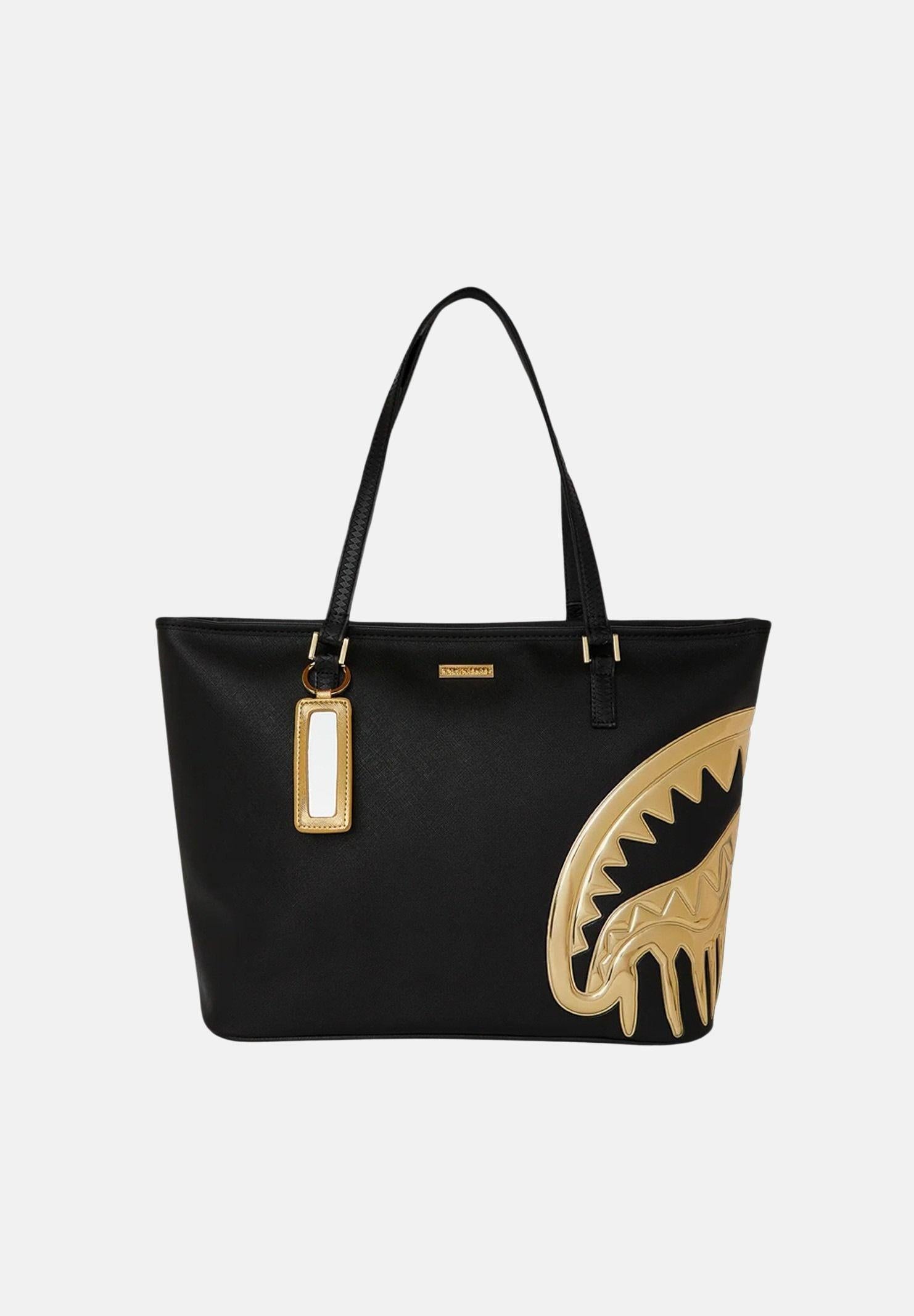 SPRAYGROUND Shopper GOLD AND DANGEROUS TOTE nera e oro da donna 910T8354NSZ . SPRAYGROUND 