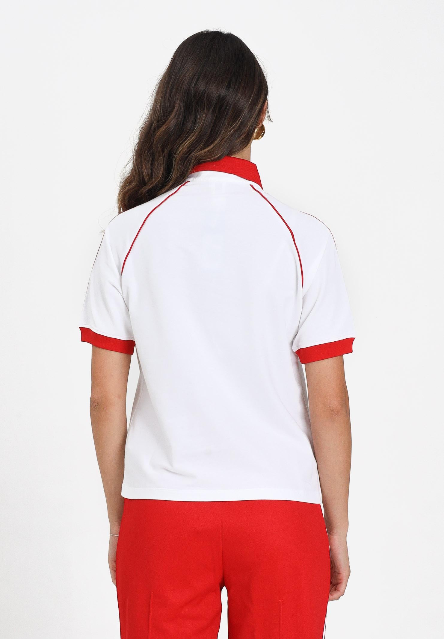 ADIDAS ORIGINALS Polo a manica corta SST Adicolor bianca e rossa da donna JX7804  ADIDAS ORIGINALS 