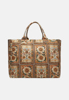 JUST CAVALLI Borsa mare beige da donna con stampa ornamentale 80RA4BS1ZG426 R85 JUST CAVALLI 