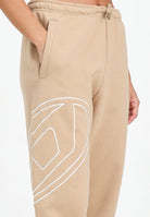 DIESEL Pantalone sportivo beige per donna, ragazzi e bambini con maxi logo Oval D J022720GYCJ K726 DIESEL 