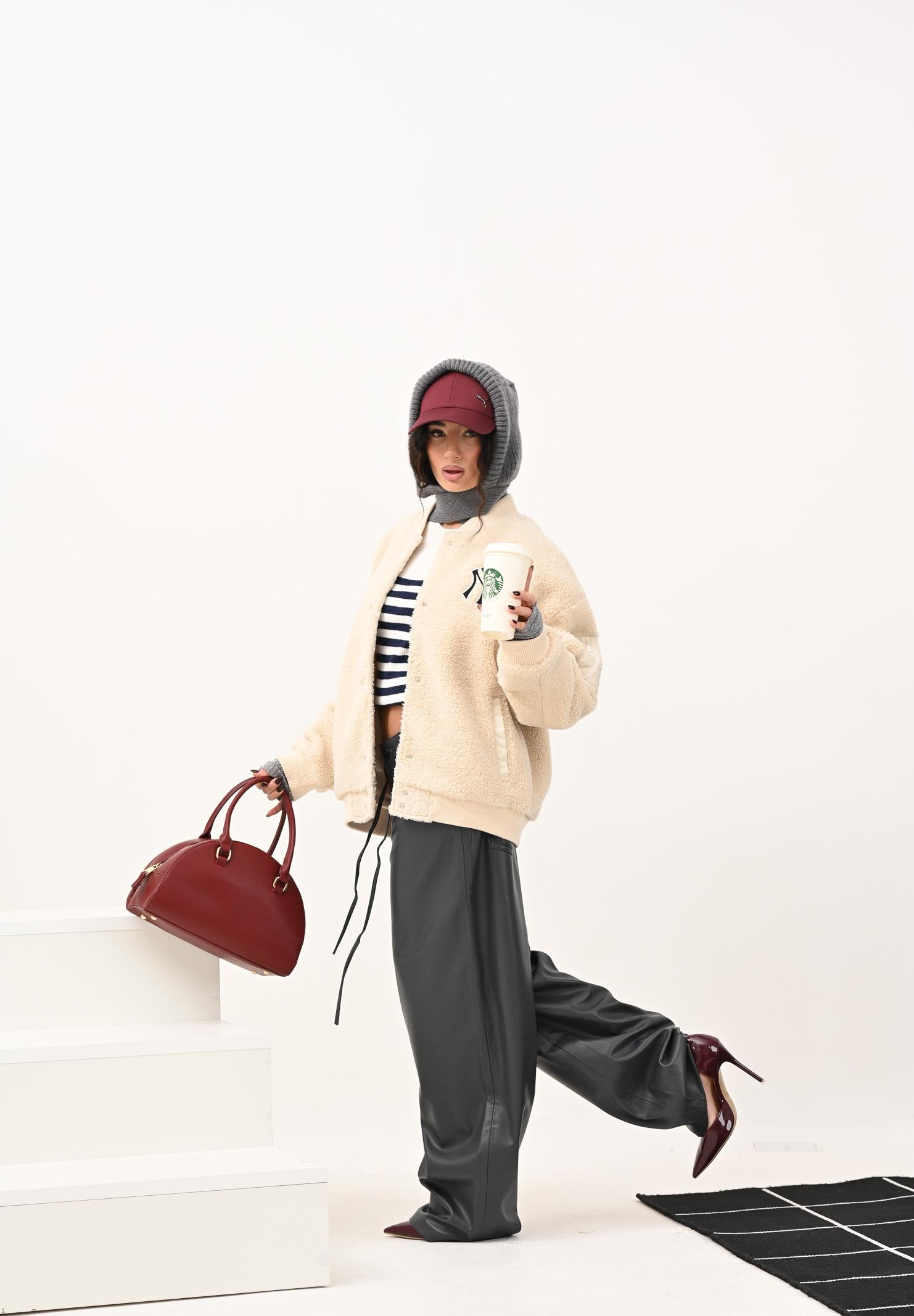 ONLY Pantalone in eco-pelle color grigio da donna 15351275 BlackenedPearl ONLY 