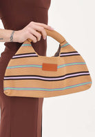 ME FUI Borsa a mano beige da donna con motivo a righe MA26-SW0110BG . ME FUI 