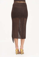 SIMONA CORSELLINI Gonna midi in maglia crochet marrone da donna P26CPGOO0201 V0771 SIMONA CORSELLINI 