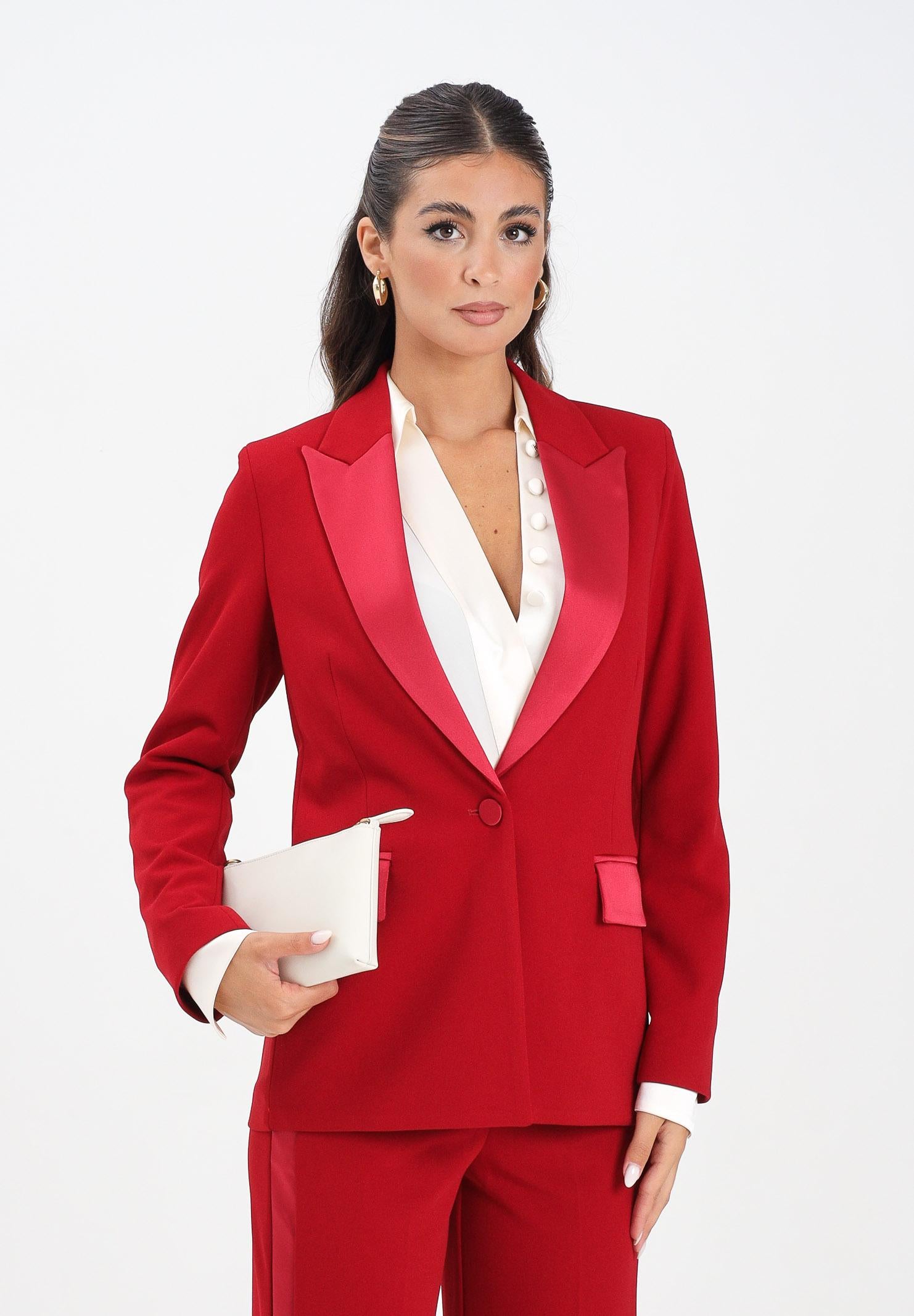 VICOLO Giacca rossa da donna con inserti in raso TF0304 FU35 VICOLO 