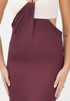 PATRIZIA PEPE Abito midi bordeaux e panna da donna 8A1551A454 FG17 PATRIZIA PEPE 