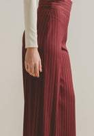 SANTAS Pantalone elegante POUVOIR bordeaux da donna con micro gessatura PV2626 BO SANTAS 