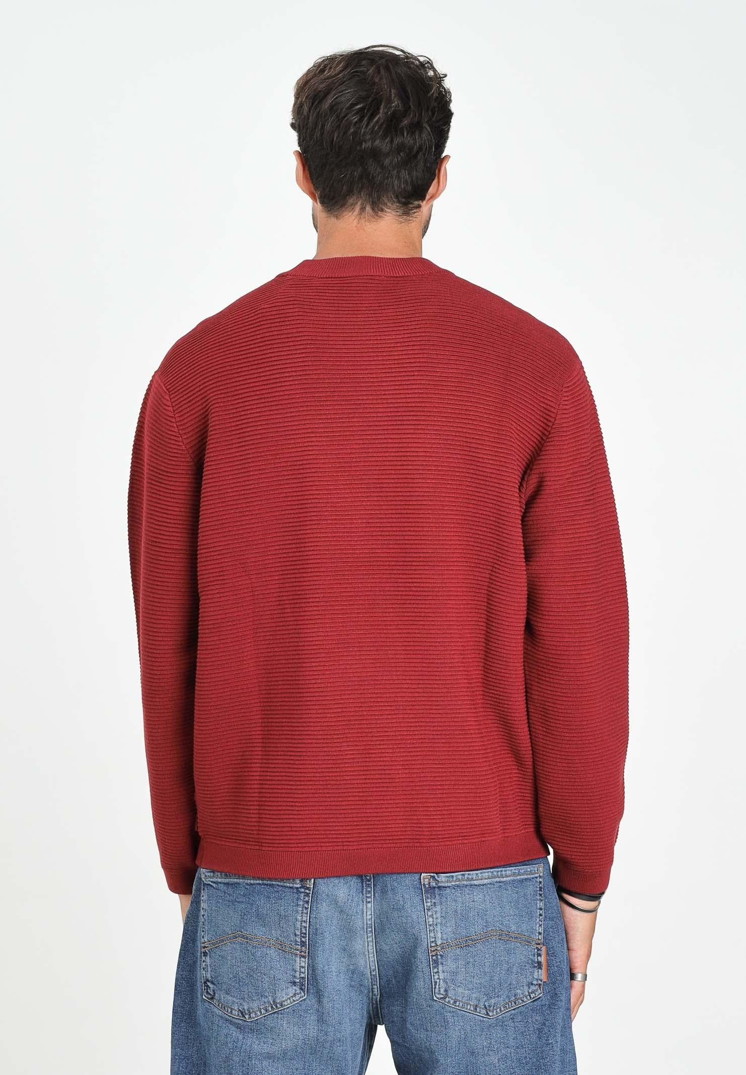 ARMANI EXCHANGE Maglioncino girocollo bordeaux da uomo realizzato in maglia a coste XM000895AF10454 UA328 ARMANI EXCHANGE 