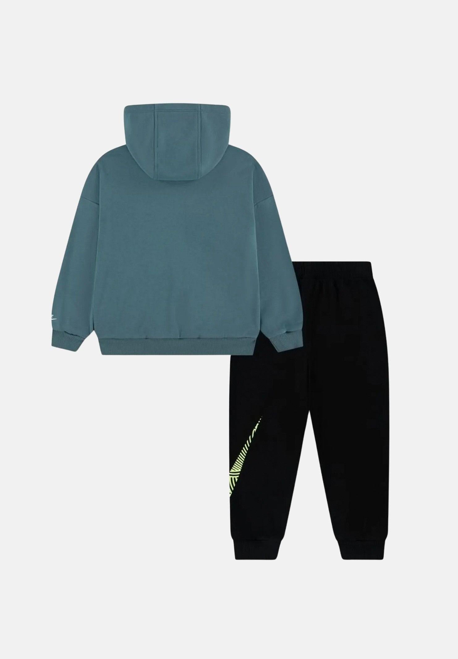 NIKE Tuta In The Zone nera e verde petrolio da bambino 86N738 023 NIKE 