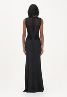 ELISABETTA FRANCHI Abito lungo nero da donna con inserti in rete trasparente ABR4362E2 110 ELISABETTA FRANCHI 