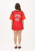 GCDS Abito corto rosso e arancio per donna, ragazze e bambine con stampa C1GJQB708J338 436O GCDS 