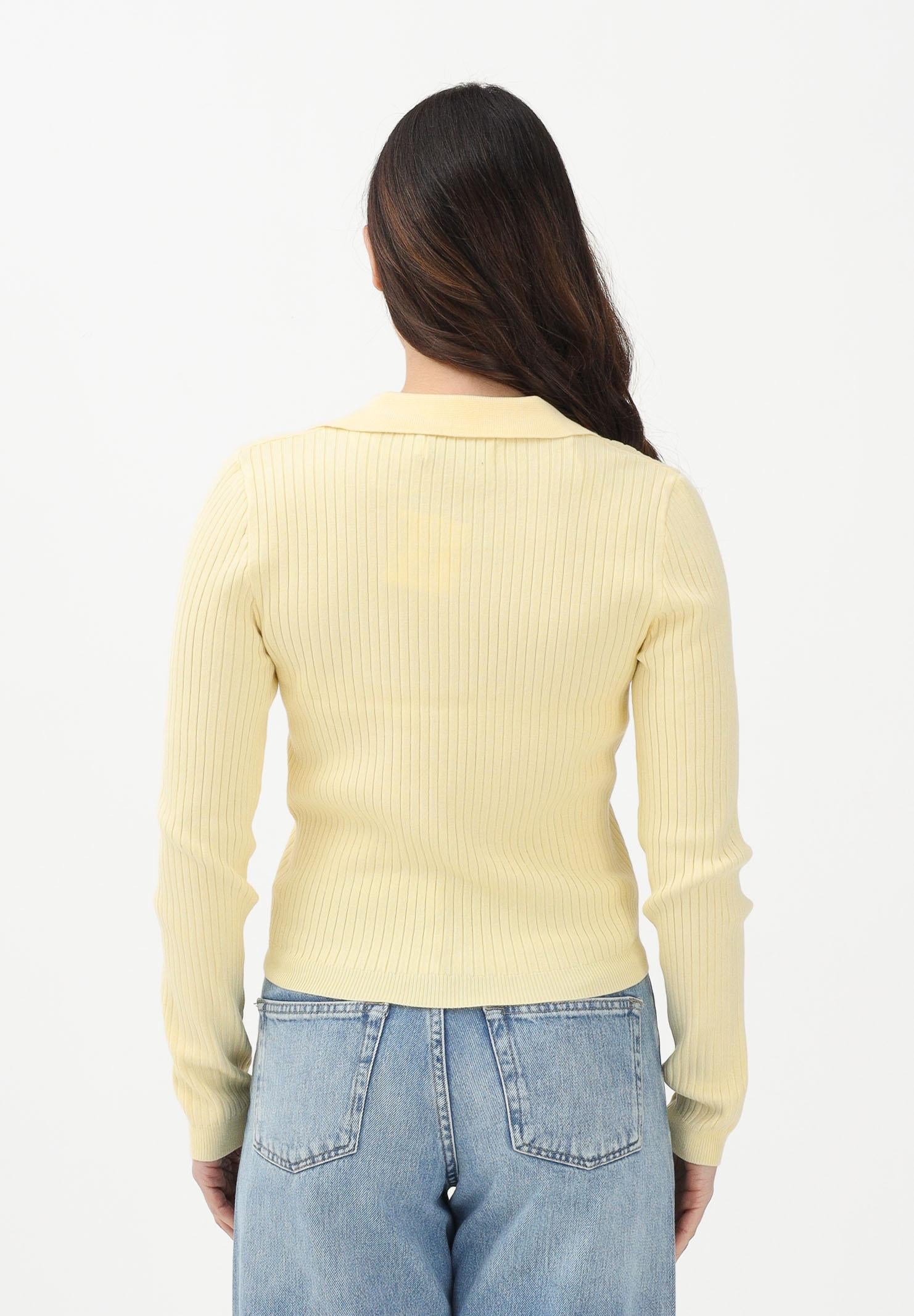ONLY Maglioncino in tessuto a coste giallo da donna stile polo 15344841 DOCR ONLY 