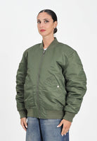 DIESEL Bomber verde militare per donna, ragazzi e bambini con maxi logo Oval Diesel J023980KAUX K513 DIESEL 