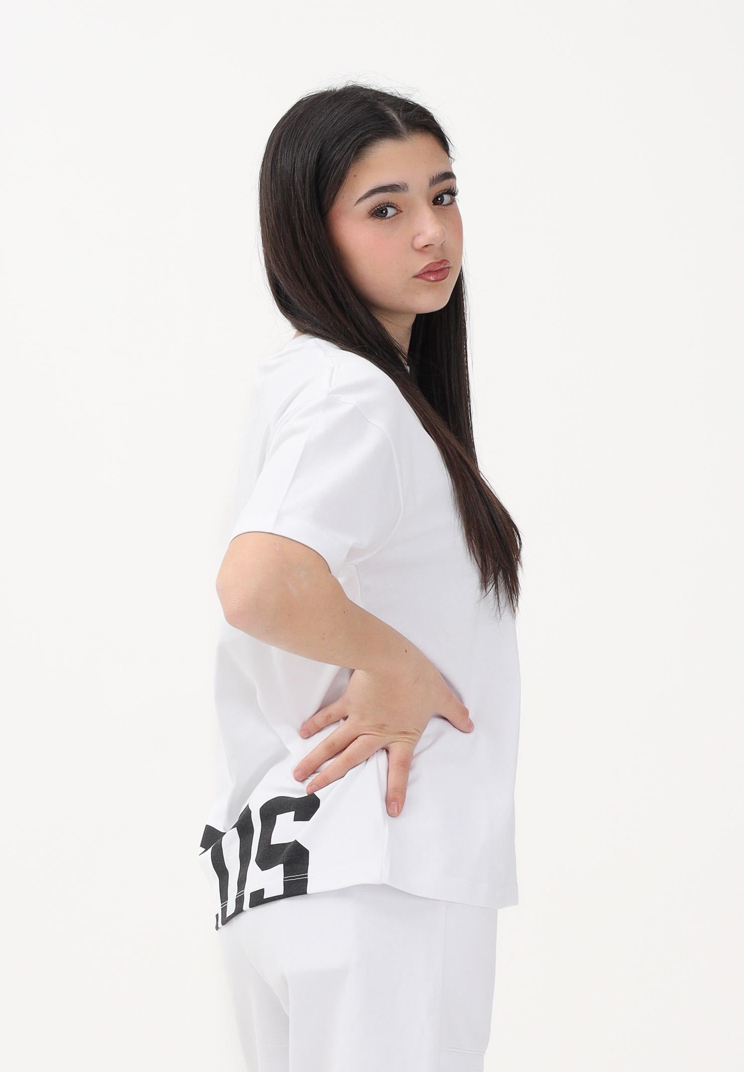 GCDS T-shirt a manica corta bianca per donna, ragazzi e bambini con maxi stampa sul retro Z0UJQC587J105 100B GCDS 