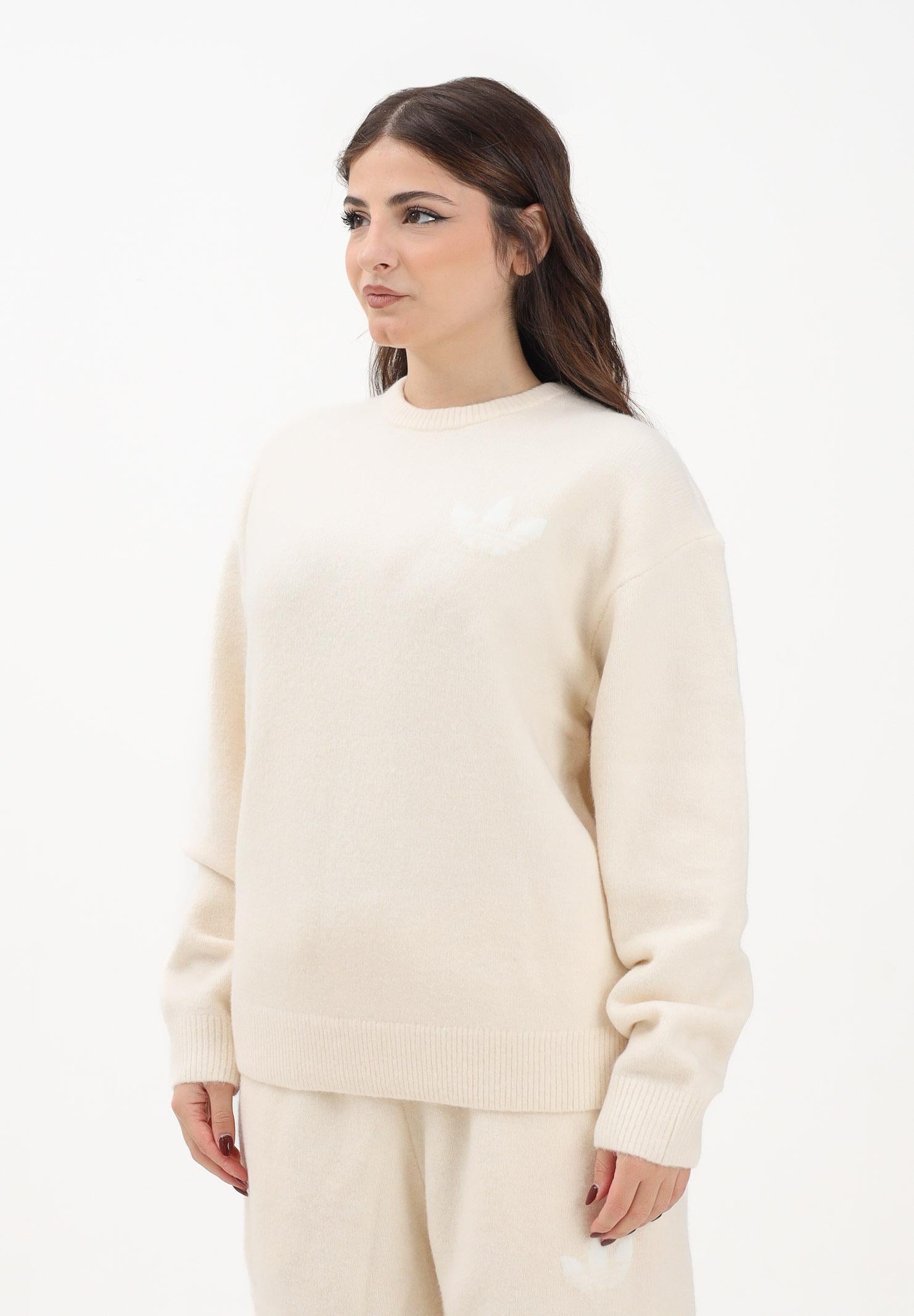 ADIDAS ORIGINALS Maglione girocollo Athletic Dept Knitted panna da donna KF2339 . ADIDAS ORIGINALS 