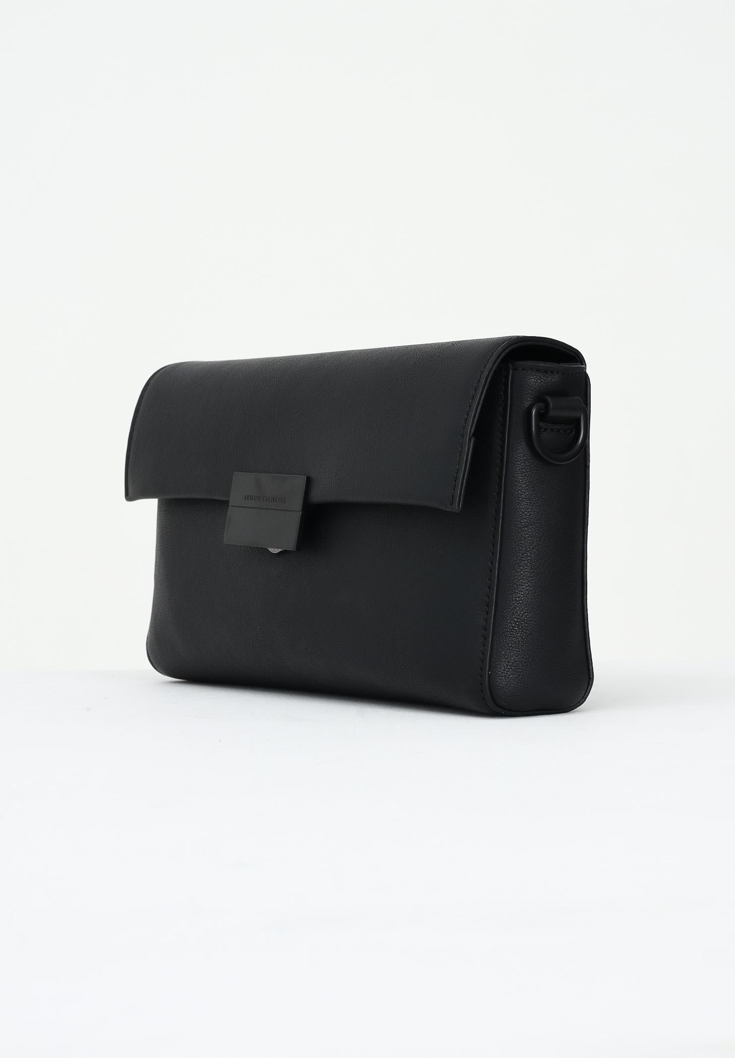 ARMANI EXCHANGE Borsa a tracolla nera da donna con patta magnetica logata XM001643AF17209 UC001 ARMANI EXCHANGE 