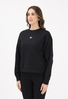 TOMMY JEANS Felpa girocollo nera da donna con logo DW0DW17325 BDS TOMMY JEANS 