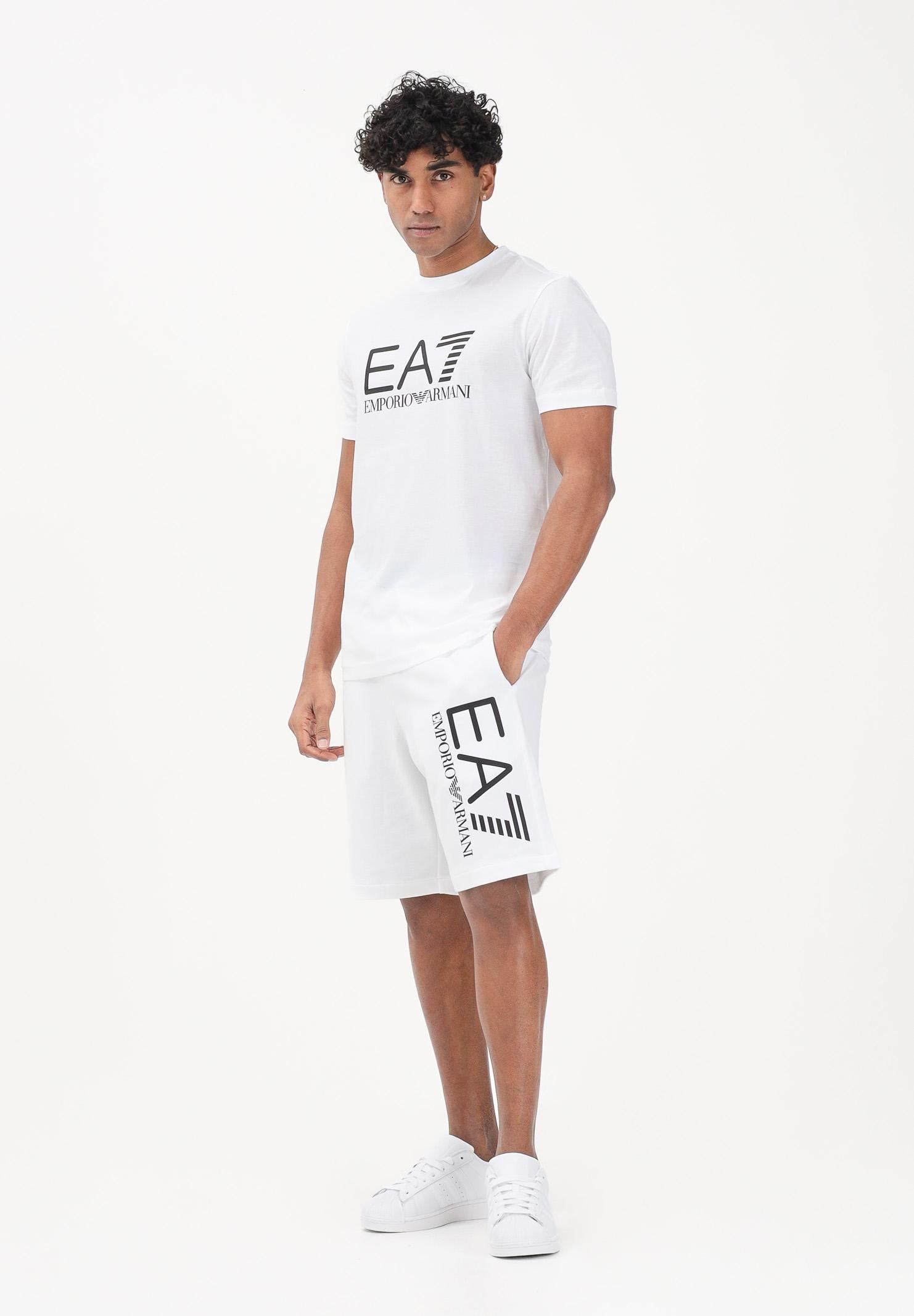 EA7 Shorts bianco da uomo con logo 7M001414AF22266 U0002 EA7 