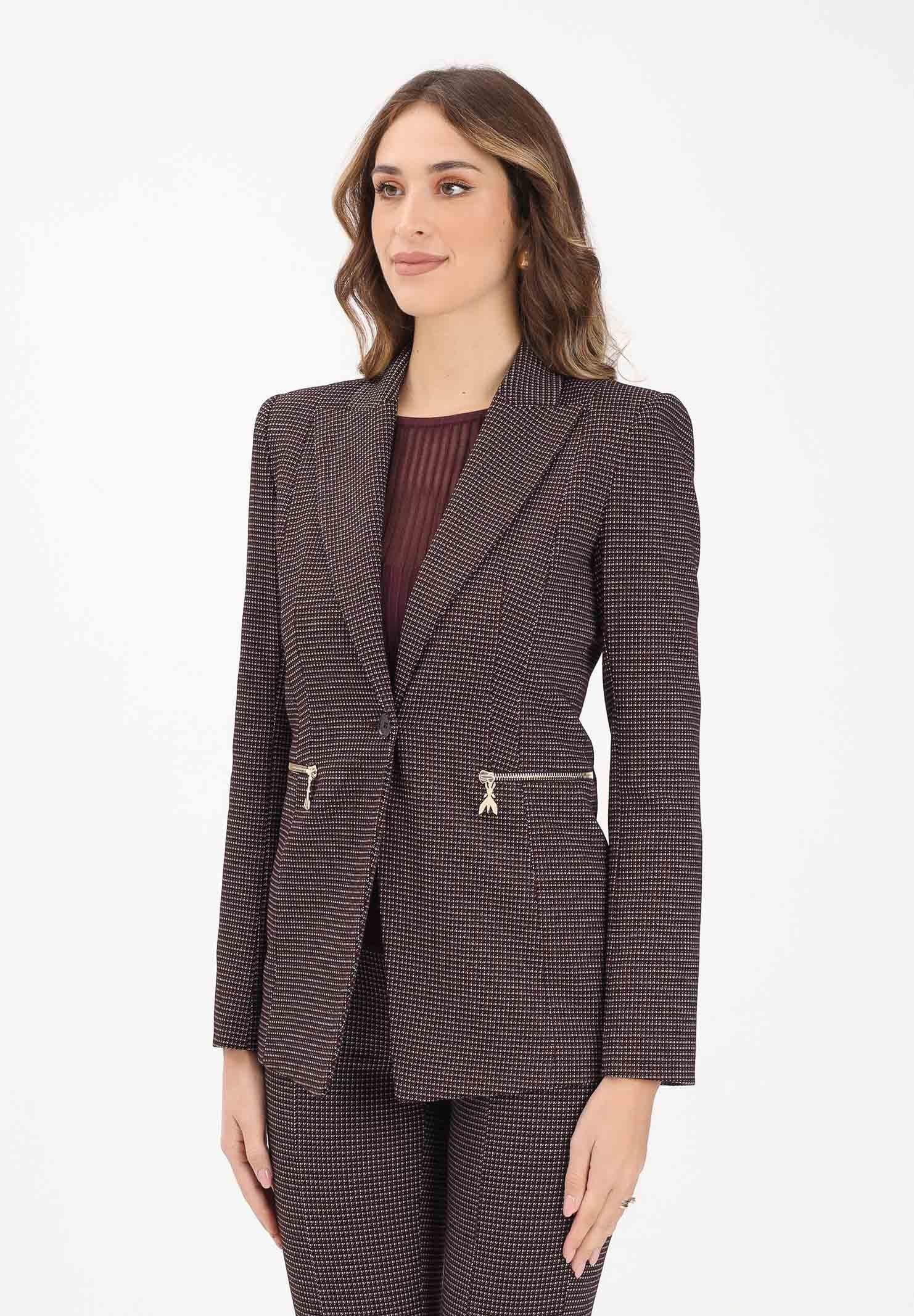 PATRIZIA PEPE Giacca bordeaux da donna con micro fantasia 8S0548A625 FG12 PATRIZIA PEPE 