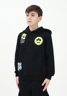 BARROW Felpa con cappuccio nera per donna, ragazzi e bambini caratterizzata da varie stampe S5BKJUHS019 110 BARROW 