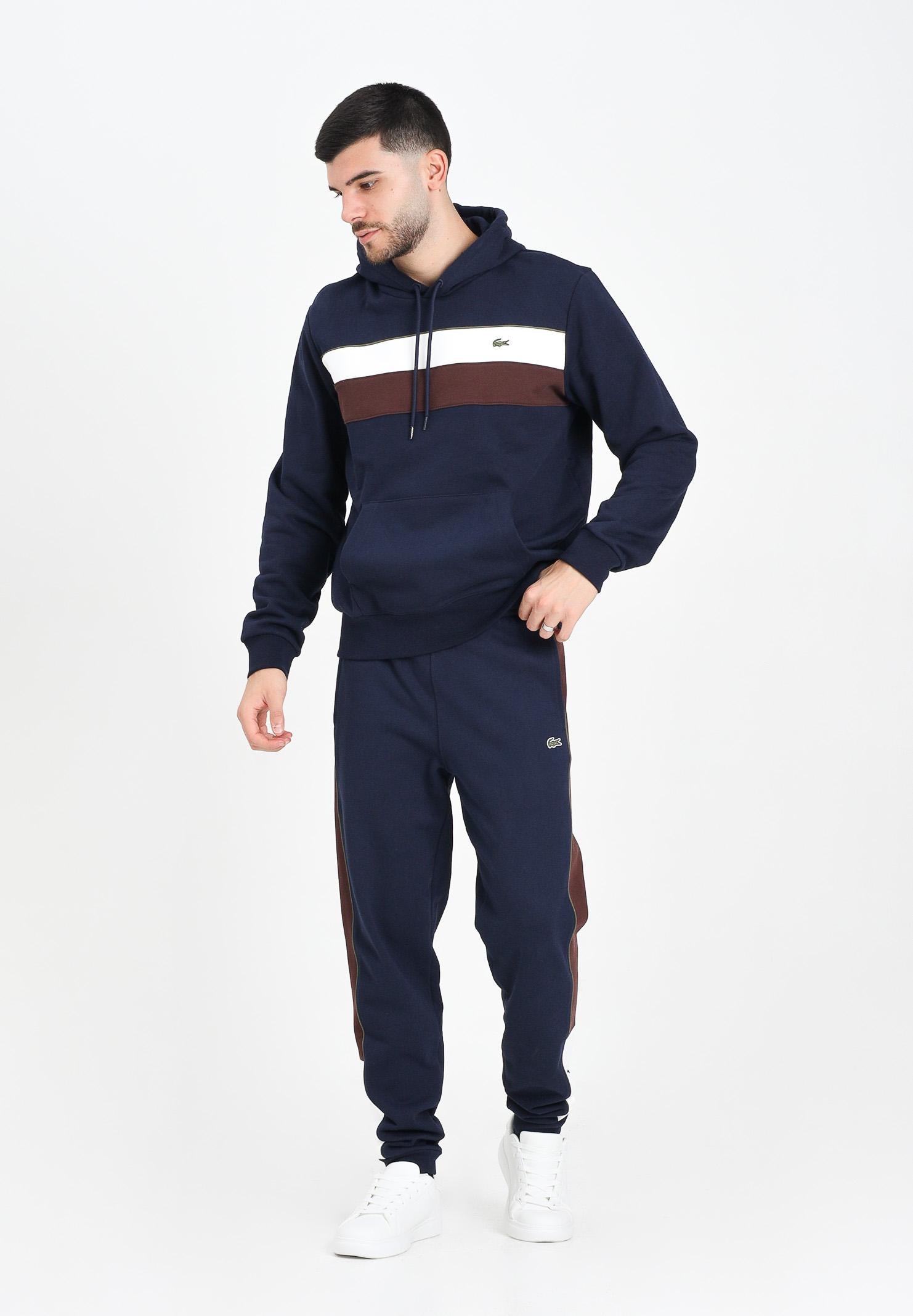 LACOSTE Pantalone sportivo blu da uomo con motivo color block XH5923 6WZ LACOSTE 