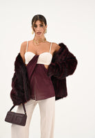 PATRIZIA PEPE Top con bustier panna e bordeaux da donna 8C0805A454 FG17 PATRIZIA PEPE 