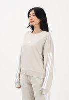 ADIDAS PERFORMANCE Felpa girocollo ESSENTIALS 3-STRIPES FRENCH TERRY beige da donna JE0014 . ADIDAS PERFORMANCE 