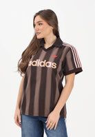 ADIDAS ORIGINALS Polo a manica corta Twill Football marrone da donna KD5450 . ADIDAS ORIGINALS 