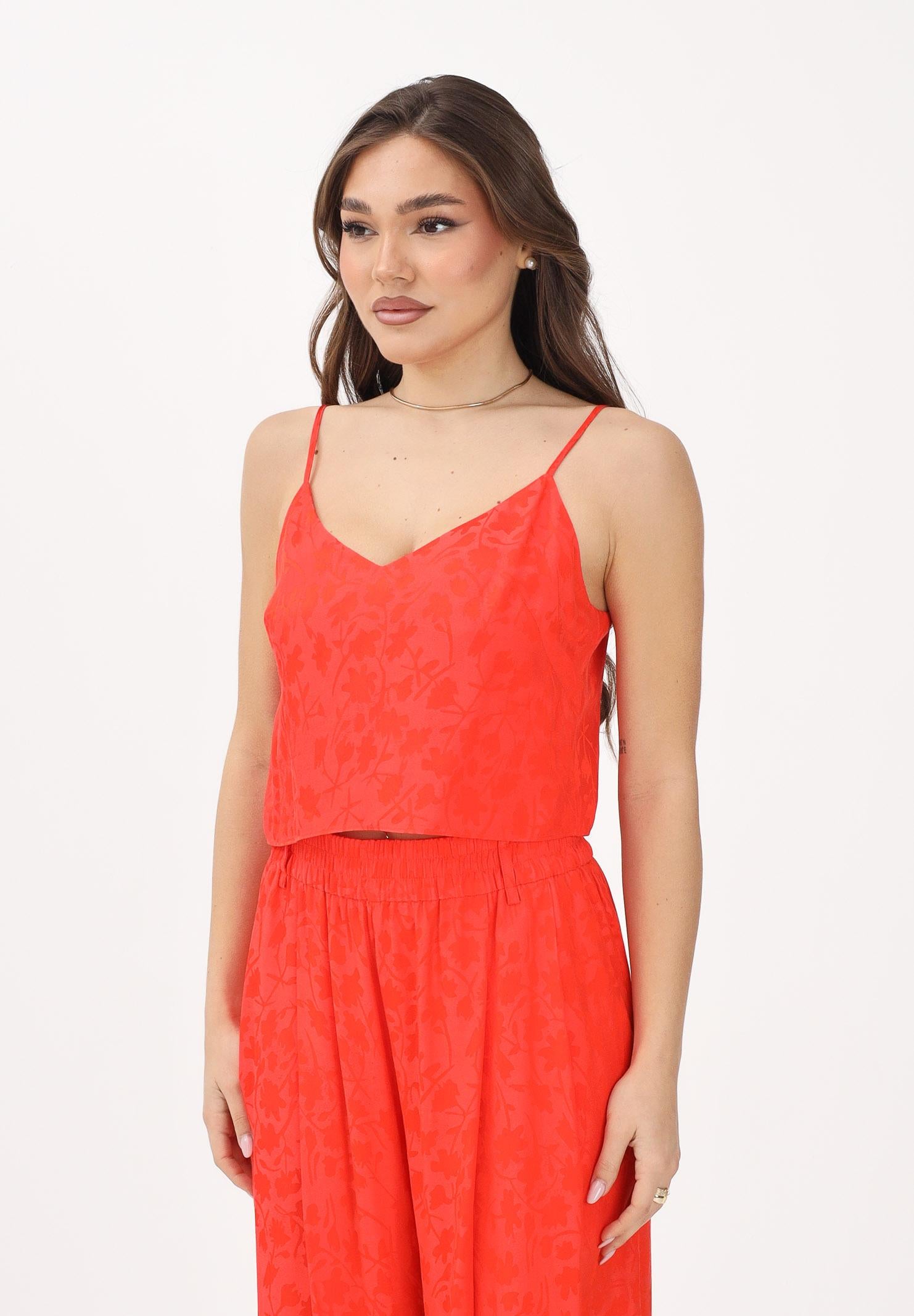 PINKO Top corto arancione da donna realizzato in tessuto jacquard 106869A3AN A99 PINKO 