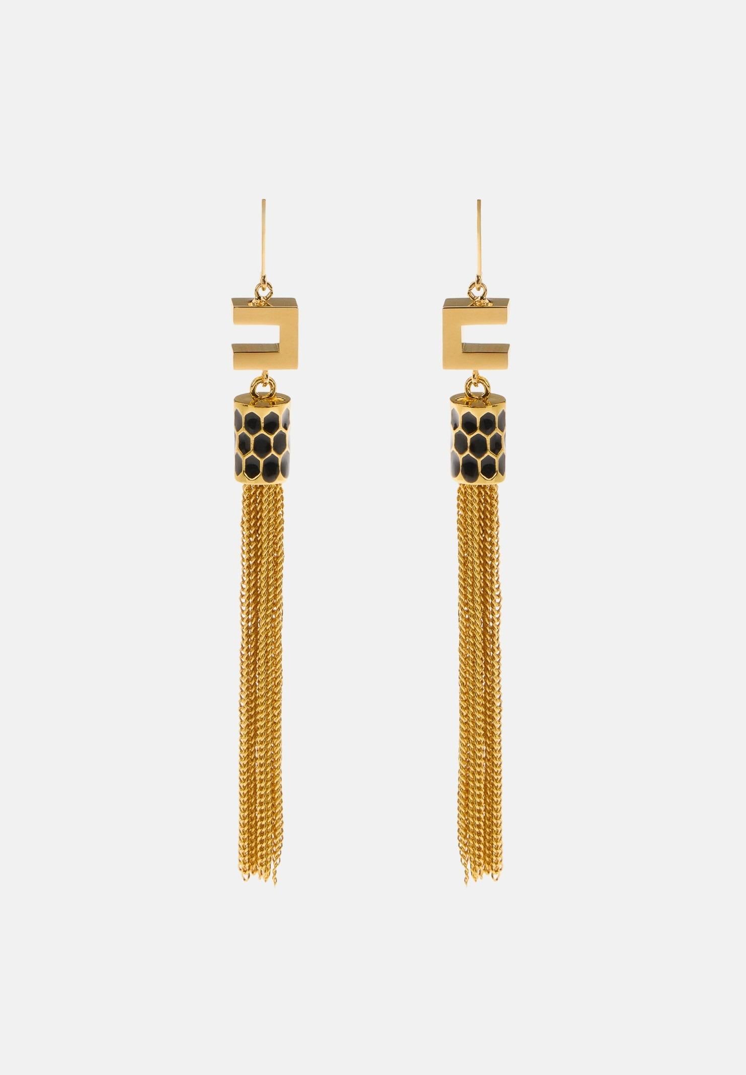 ELISABETTA FRANCHI Orecchini oro da donna con dettaglio snake e nappine OR50A57E2 U95 ELISABETTA FRANCHI 