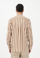 TOMMY HILFIGER Camicia a manica lunga da uomo con motivo a righe nei toni del beige e del marrone MW0MW41715 0AA TOMMY HILFIGER 
