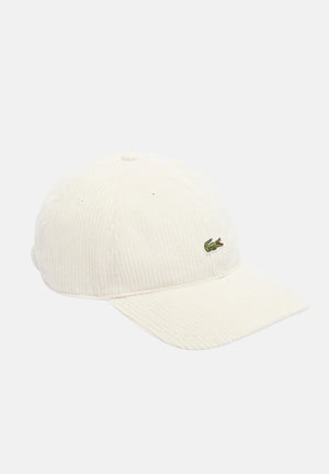 LACOSTE Cappello con visiera panna per uomo e donna in velluto a coste RK3447 XFJ LACOSTE 