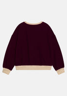 Felpa girocollo ENCHANTMENT COZY CREW bordeaux e beige da bambina 45D519 P3D JORDAN 