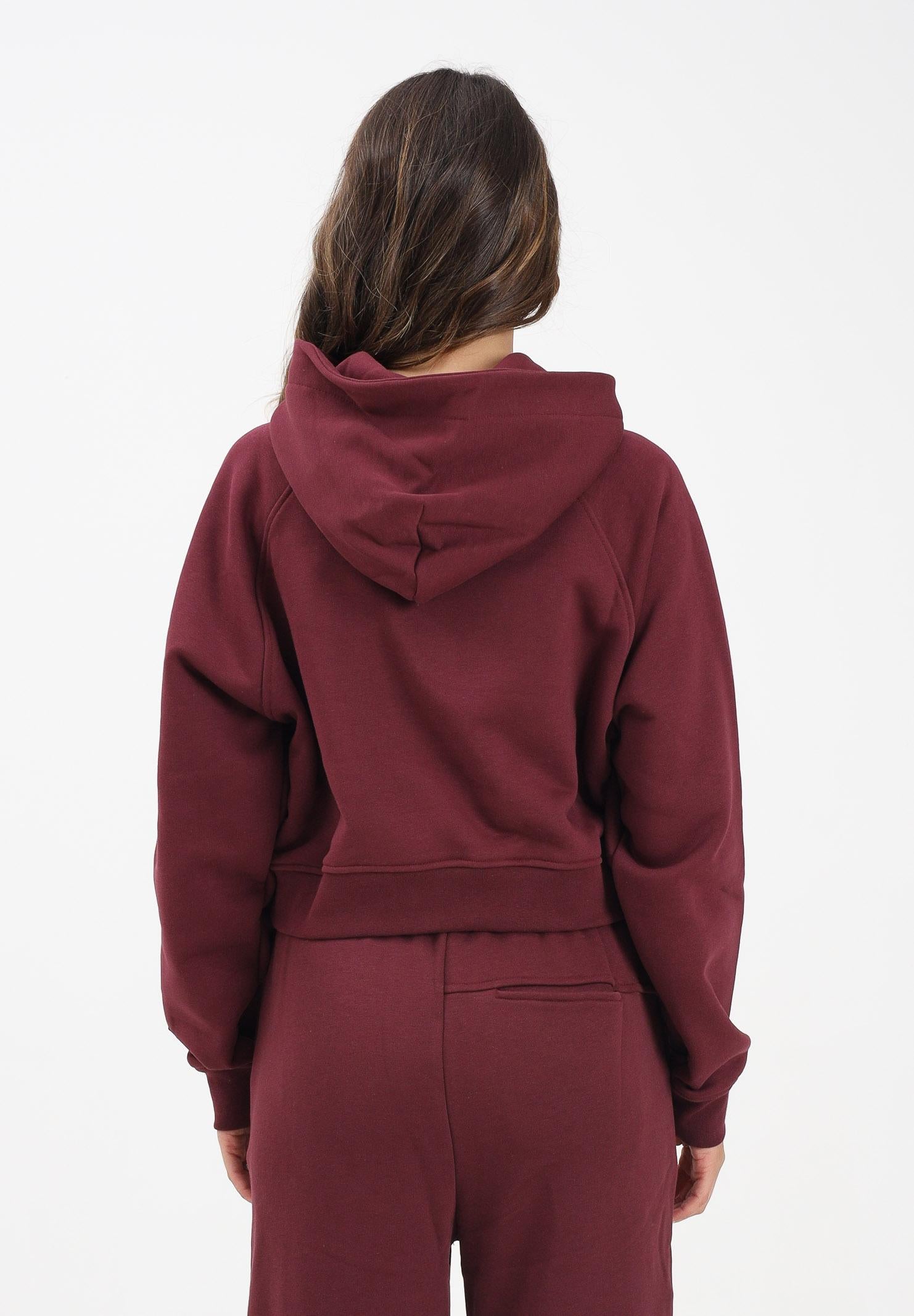 HINNOMINATE Felpa con cappuccio bordeaux da donna rifinita da patch logo HMABW01958 RS02 HINNOMINATE 