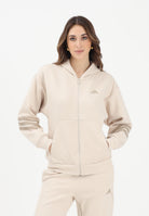 ADIDAS PERFORMANCE Felpa con zip Future Icons 3-Stripes beige da donna KD7733 . ADIDAS PERFORMANCE 