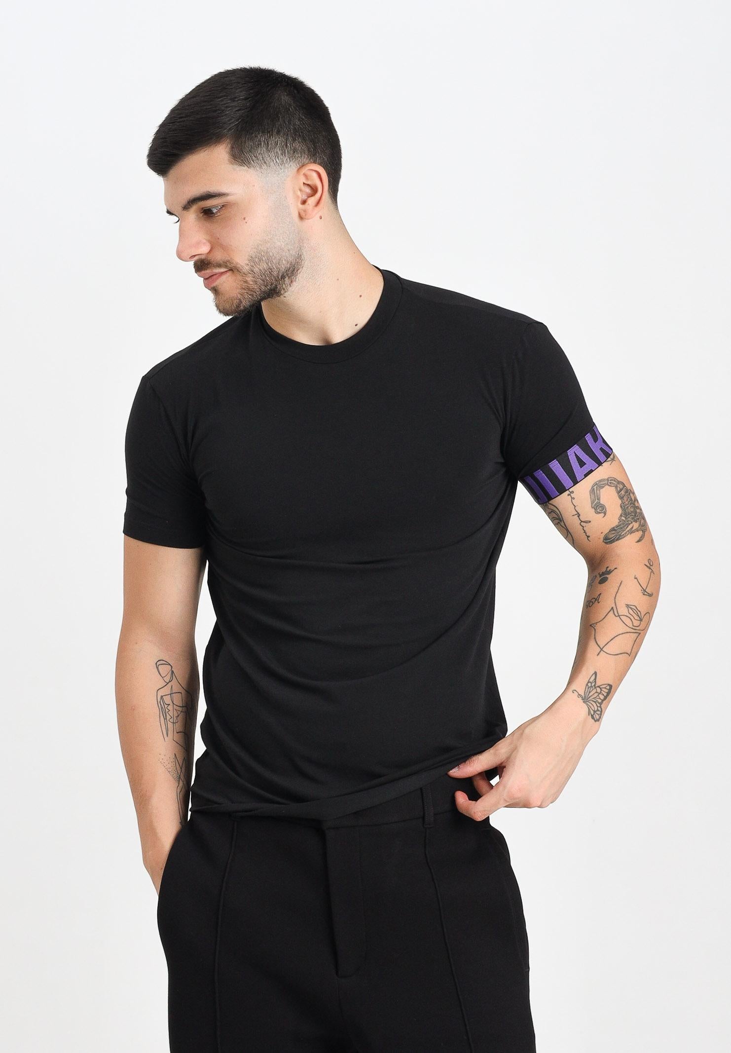 DSQUARED2 T-shirt a manica corta nera da uomo con stampa logo sulla manica D9M3S5980 027 DSQUARED2 