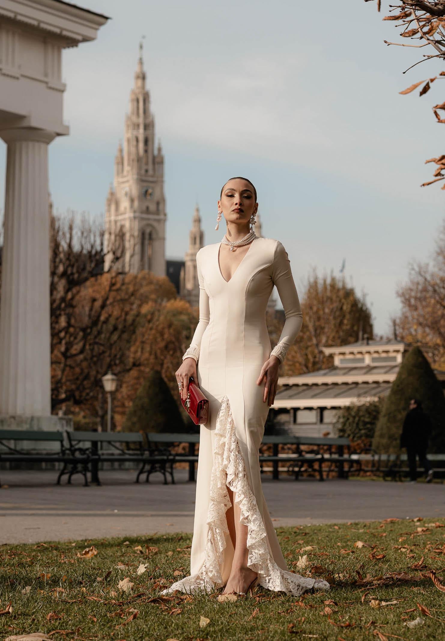 SANTAS Abito lungo ENCHANTÉE panna da donna PV2616 PA SANTAS 