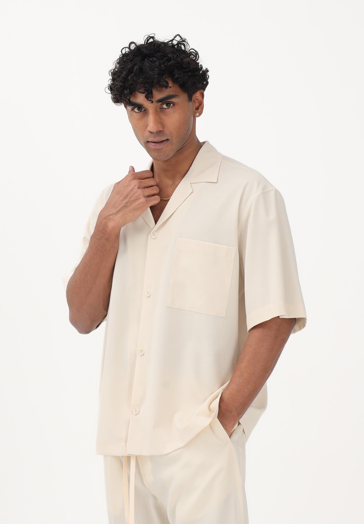 I'M BRIAN Camicia a manica corta panna da uomo CA3623 PA I'M BRIAN 