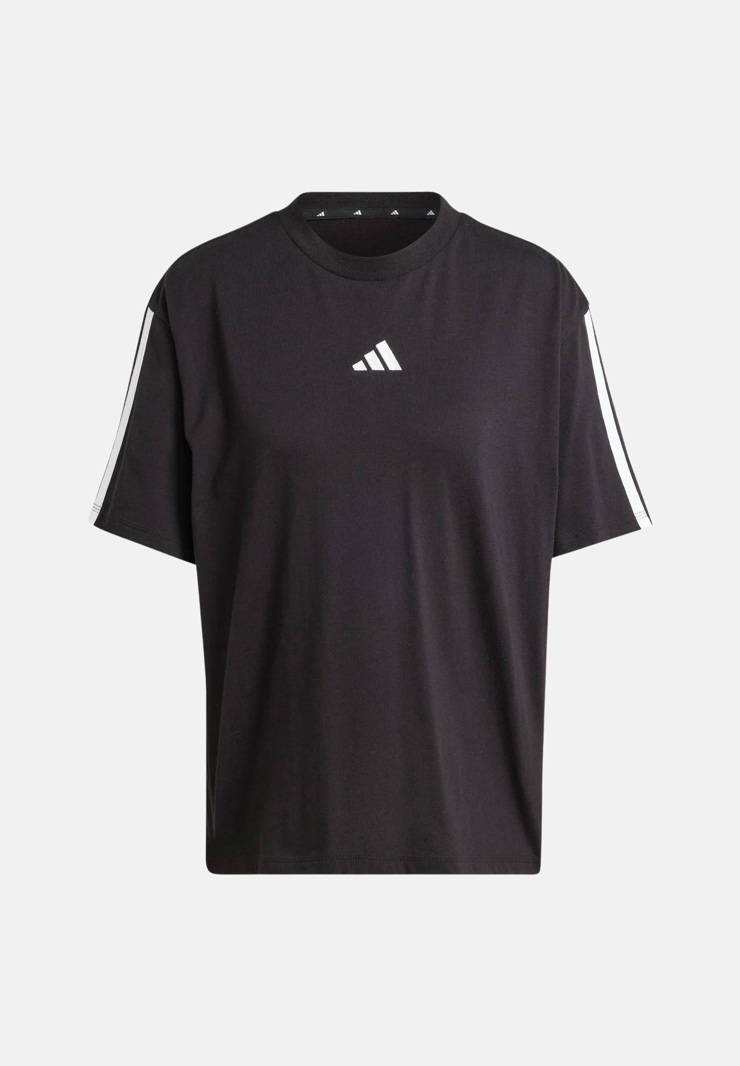 ADIDAS PERFORMANCE T-shirt a manica corta Essentials 3-Stripes Boyfriend nera da donna JC5960 . ADIDAS PERFORMANCE 