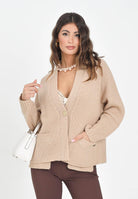 ARMANI EXCHANGE Cardigan beige da donna in maglia grossa XW001306AF16604 U1051 ARMANI EXCHANGE 