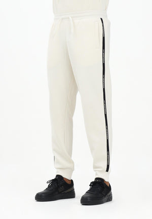 EA7 Pantalone sportivo panna da uomo con bande laterali logate 7M000974AF10377 U1105 EA7 
