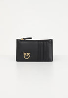 PINKO Porta carte in morbida pelle mano seta nero da donna 100251A0F1 Z99Q PINKO 